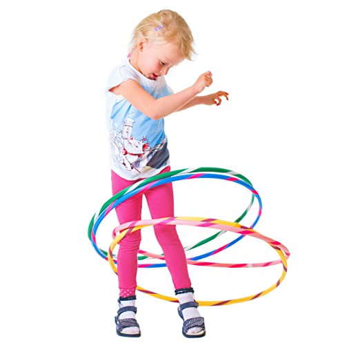 HOOPOMANIA Bunter Kinder Hula Hoop [Ø80cm - blau-pink] Kinder Hula Hoop Reifen ab 8 Jahre