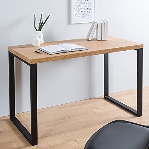 Riess Ambiente Design Schreibtisch Oak Desk 120cm Eiche Optik Vintage Metallgestell schwarz Schminktisch Tisch Bürotisch