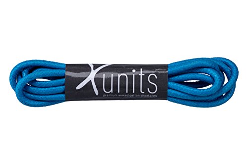 Xunits Schnürsenkel 60 cm fanz-blau, 1 Paar rund & gewachst Ø 2,5 mm Schuhbänder für Anzug-Business-Schuhe oder Lederschuhe - Längen 60-114 - in 29 Farben