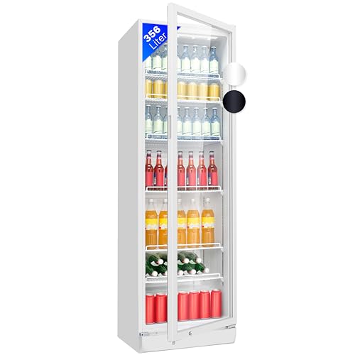 Bomann® Kühlschrank mit Glastür | Getränkekühlschrank abschließbar | 6 höhenverstellbare Ablagen | 30kg je Ablage | 347 Liter | Kühlschrank groß | Flaschenkühlschrank m. LED-Licht | KSG 7351 weiß