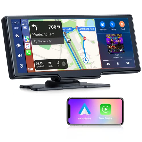 Wireless Carplay Auto Stereo Empfänger, 9.26 Zoll Touchscreen Monitor mit Drahtlosem Carplay Android Auto Car Multimedia Player, Bluetooth, Siri/Google Assistent für alle Autotypen