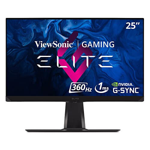 ViewSonic XG251G 62,2 cm (25 Zoll) Gaming Monitor (Full-HD, IPS-Panel, 1 ms, 360 Hz, G-Sync, NVIDIA Reflex, HDR 400, RGB Beleuchtung, HDMI, DP, höhenverstellbar) Schwarz