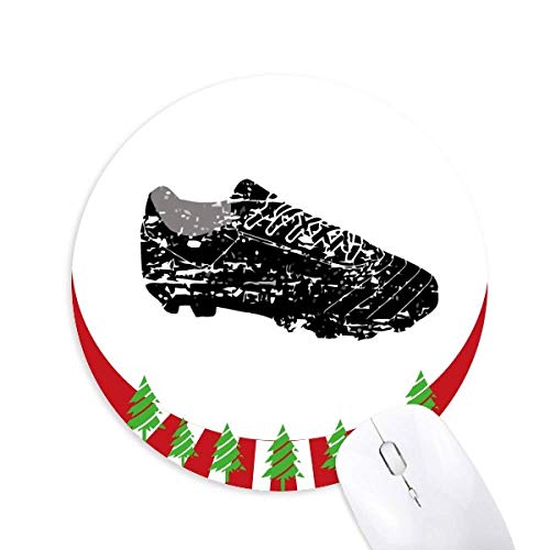 Black Football Schuhe Muster FuÃŸball Rund Gummi Maus Pad Weihnachtsdekoration
