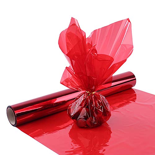 Rot Klare Cellophan Folie Rolle Zellophanfolie Geschenkpapier Geschenkfolie für Geschenkverpackung