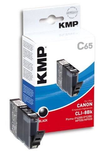 KMP Druckpatrone C65 Tinte black (kompatibel Canon CLI-8Bk) - mit Chip