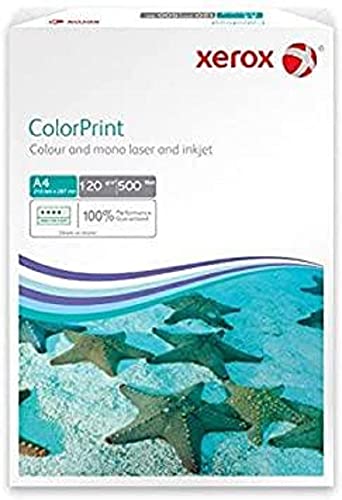 Xerox 003R96602 Premium Farblaser-Papier Druckerpapier DIN A4, 120 g/m², 500 Blatt pro Pack , weiß