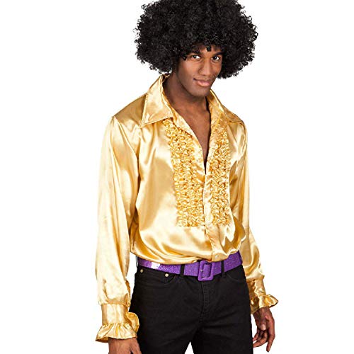 LucMatton Herren-Jogginghose, metallisch, glänzend, Disco-Party, elastische  Hose, gold, 27-32 : : Fashion