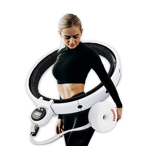 KRAMMSIES Smart Hula Hoop Reifen Erwachsene (70-110 cm) - Fitness Hoola Hoop mit Noppen & Gewicht Kugel - Hullahub Reifen zum Abnehmen & Trainieren