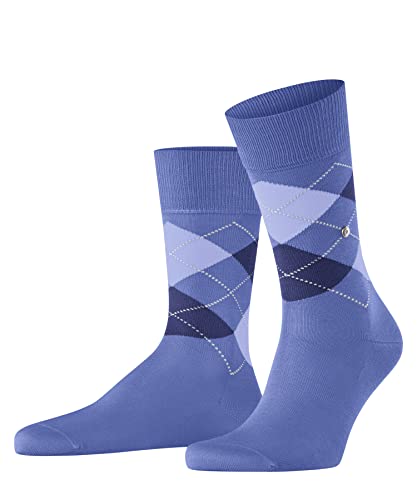 Burlington Herren Socken Manchester M SO Baumwolle gemustert 1 Paar, Blau (Turquoise 6550) neu - umweltfreundlich, 46-50