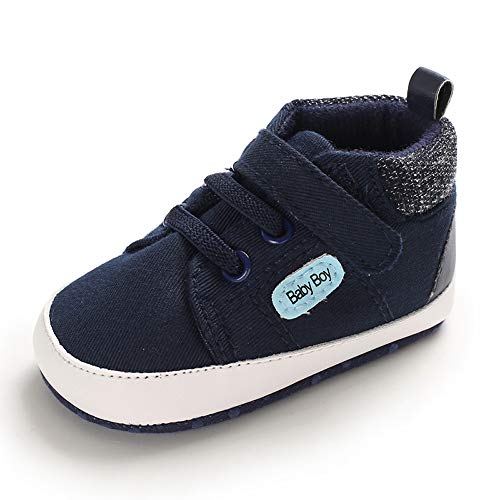MASOCIO Babyschuhe Junge Baby Schuhe Lauflernschuhe Sneaker Dunkelblau 12-18 Monate (Hersteller Größe: 3)