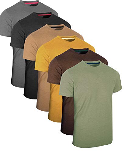 FULL TIME SPORTS® FTS-634 6 Pack Vintage Assorted Round Neck Tech T-Shirts (13), Large