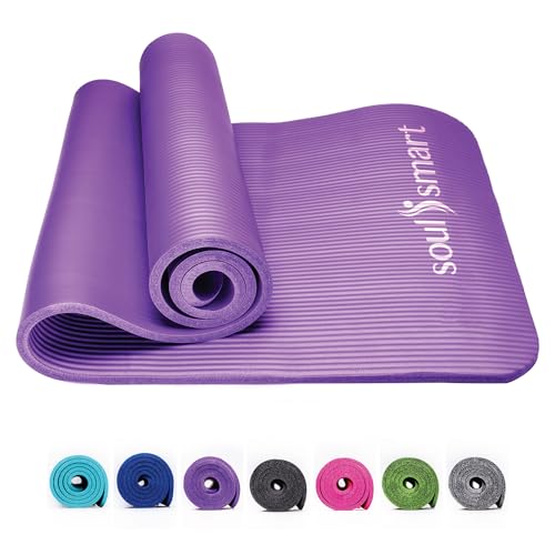 SOUL SMART von SHOP LC Yogamatte rutschfest NBR Trainingsmatte für Fitness, Pilates & Gymnastik, leichte Reisematte für zu Hause oder draußen mit Tragegurten, Stärke10 mm