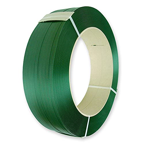 PET-Umreifungsband 15,5 x 0,9 mm, 1500 m, grün, Kern 406 mm, Reißfestigkeit 540 kg für Umreifungsgerät bis 16 mm