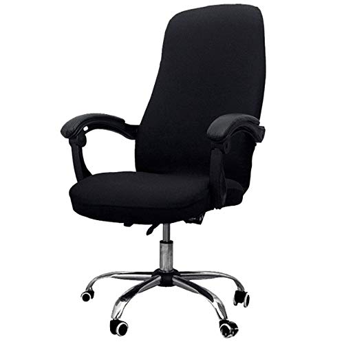 MANPANY BüRo Stuhl Bezug Elastischer Siamesischer BüRo Stuhl Bezug Drehstuhl Computer Sessel Schutz HüLle (Schwarz)