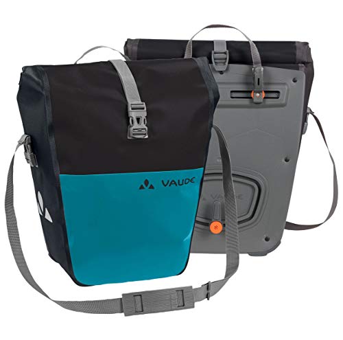 Vaude Uni Aqua Back Color Hinterradtaschen, black/alpine lake, Einheitsgröße, kompatible mit Fahrrad