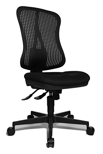 Topstar Head Point SY ergonomischer Bürostuhl, Schreibtischstuhl, Muldensitz (höhenverstellbar), Stoffbezug schwarz, 70 x 47 x 113 cm