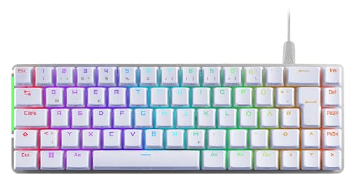 ASUS ROG Falchion Ace WHT RGB Gaming Tastatur (Deutsches Layout, 65% Formfaktor, Touch-Panel, mechanische ROG NX Red Switches, 2X USB-C Anschlüsse, ergonomisch, Aura Sync, Tastaturabdeckung, weiß)
