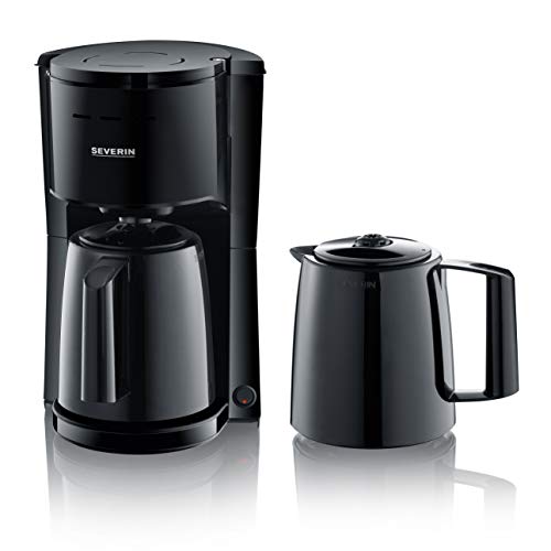 SEVERIN Filterkaffeemaschine mit 2 Thermokannen, Kaffeemaschine für bis zu 8 Tassen je Kanne, Filtermaschine mit 2 Isolierkannen, schwarz, KA 9307