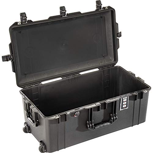 Peli 1626 Air Leichter Langer Koffer mit Rollen für den Transport von Filmausrüstung oder Drohnen, Wasser- und Staubdicht, 76L Volumen, Schaumstoffeinlage, Farbe: Schwarz, große schutzkoffer