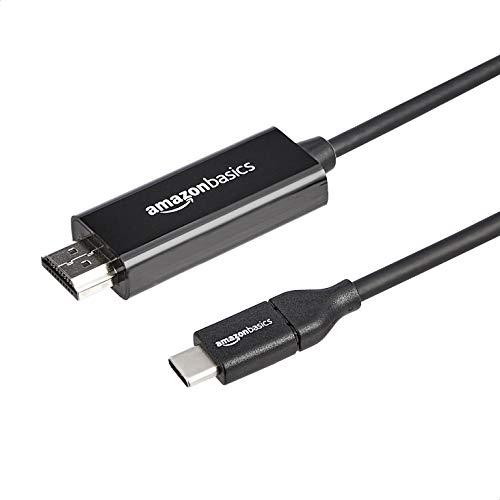 Amazon Basics - Adapterkabel USB-C (Quelle) auf HDMI (Display), Thunderbolt-3-kompatibel, 4K bei 30 Hz, 0.91 m, Schwarz