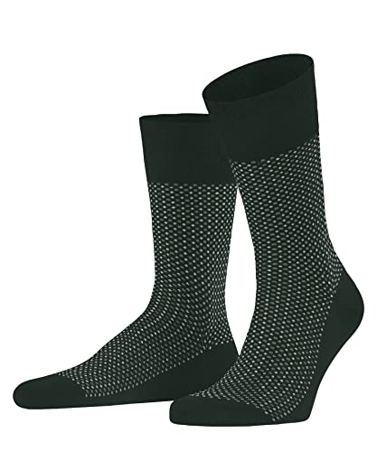FALKE Herren Socken Uptown Tie M SO Baumwolle gemustert 1 Paar, Grün (Hunter Green 7441), 43-44