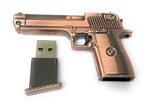 Tomax Pistole Gun Chrom als USB Stick mit 8 GB USB Speicherstick Flash Drive