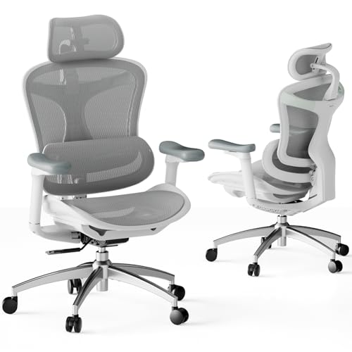 SIHOO Doro C300 Ergonomischer Bürostuhl mit ultraweichen 3D-Armlehnen, dynamischer Lordosenstütze für den Homeoffice-Stuhl, Verstellbarer Rückenlehne (Weiß)
