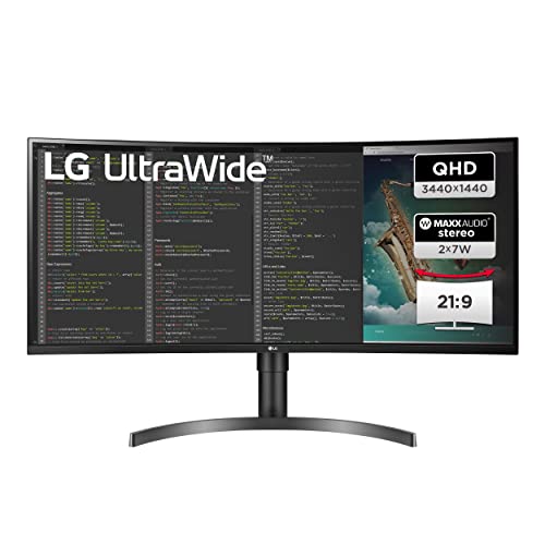 LG UltraWide Curved QHD Monitor 35WN75C-B 89 cm - 35 Zoll, VA-Panel, HDR10, AMD FreeSync, Schwarz
