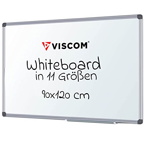 VISCOM Whiteboard magnetisch - 90 x 120 cm - Magnettafel in 11 Größen - Magnetwand, kratzfest & beschreibbar - mit Aluminium-Rahmen - für Hoch- und Querformat