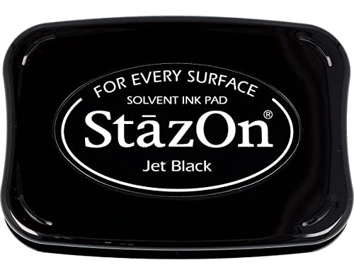 Tsukineko Stazon Unbekannt Stazon 252619 Stempelkissen Schwarz-Jet Black, 9.5 x 6.5 x 1.6 cm