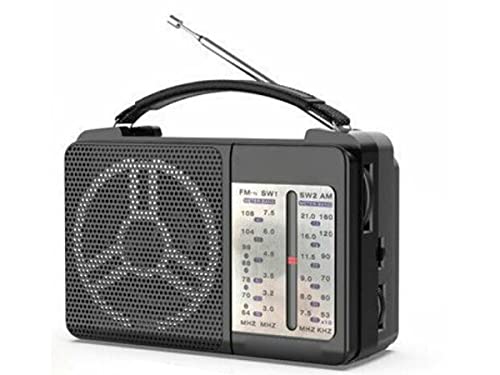 Tragbares Radio, Vintage-Radio, mittlere Größe 160X107X58mm, hohe Lautstärke, traditionelles Radio mit 4 Bändern AM FM SW1 SW2