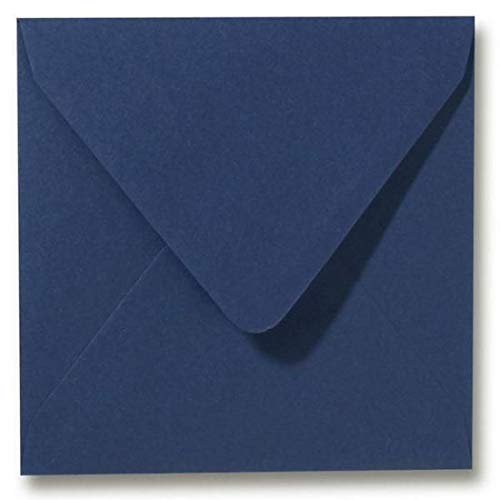 25 Briefumschläge quadratisch 14x14 cm - 100g/qm - versch. Farben zur Wahl (dunkelblau)