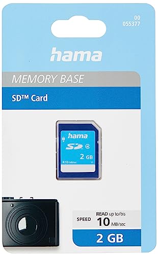 Hama Speicherkarte SD 2GB (SD-2.0 Standard, Class 4, Datensicherheit dank mechanischem Schreibschutz, Beschriftungsfeld)