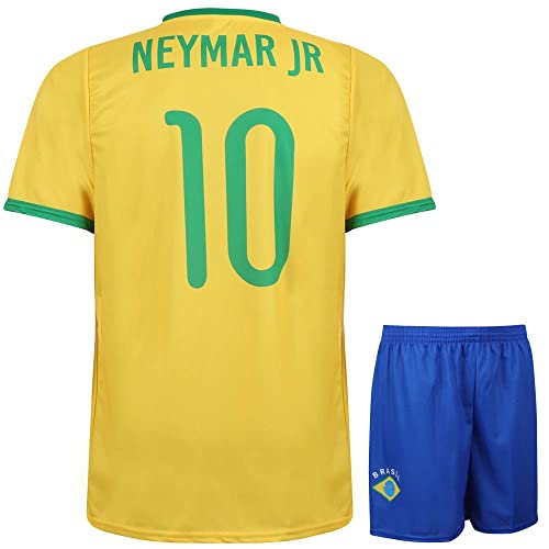 Brasilien Trikot Set Neymar Heim - Kinder und Erwachsene - Jungen - Fußball Trikot - Fussball Geschenke - Sport t Shirt - Sportbekleidung - Größe 164