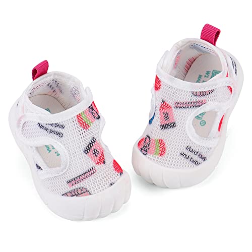 LACOFIA Baby Lauflernschuhe Mädchen Erste Babyschuhe Kleinkind Mesh Sneaker rutschfeste Atmungsaktive Turnschuhe Rosa 19(Etikett 17)