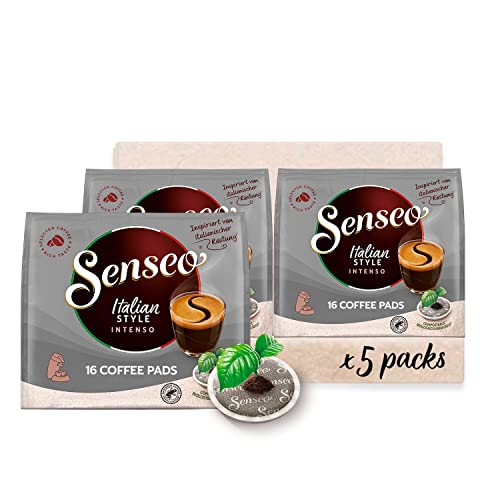Senseo® Pads Typ Italian Style - Kaffee mit dunkler Röstung - RA zertifiziert - 5 Packungen x 16 Kaffeepads