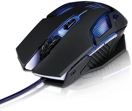 uRage Gaming Maus Reaper nxt. (USB 1,6 m, 1000 Hz, 4000 dpi, 7 LED-Farben, Gaming Mouse mit Longlife Omron Switches, 6 Präzisionstasten) schwarz