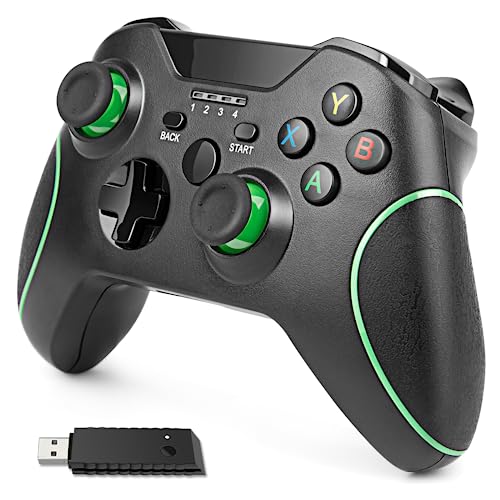 ARyee Xbox Controller, Wireless Controller für Xbox One/One S/One X/One Elite, Xbox Series S/X, PC Windows 7/8/10 mit 2.4G Drahtloser Adapter, Dual Vibration, ohne Kopfhörerbuchse (Schwarz)