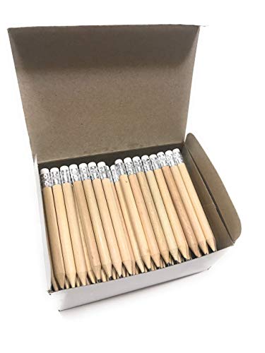 /A 100 Stück Mini Bleistift kurz mit Radiergummi halber Bleistift Golf Bleistift mini pencil