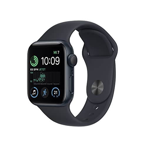 Apple Watch SE (2. Generation) (GPS, 40mm) - Aluminiumgehäuse Mitternacht mit Sportarmband Mitternacht - Regular (Generalüberholt)