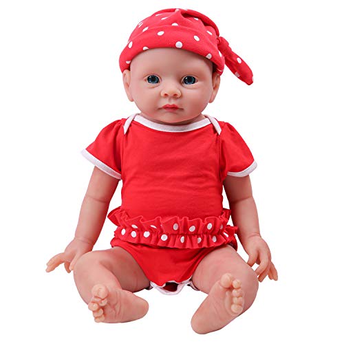 IVITA Ganzkörper Silikon Reborn Baby Puppe Offener Mund Neugeborene Babypuppe Zwillinge Babypuppe Weiche Babypuppe Kann Schnuller Fressen Mädchen (WG1523-48cm-3902g-Mädchen)