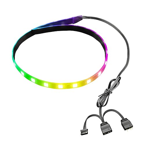 PC-RGB-LED-Lichtleiste, 15,7 Zoll Magnetischer ARGB-Streifen, 5 V ARGB Aura Sync, Anpassbare PC-Gehäuse-Lichtleiste, Flexibler LED-RGB-Streifen für Motherboard, Computergehäuse