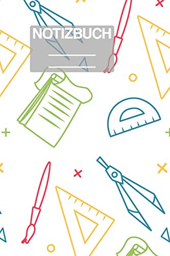 Notizbuch A5 Muster Zeichnung Grundschulsachen Schule Zirkel Stift Pinsel Aufgaben liste: • 111 Seiten • EXTRA Kalender 2020 • Einzigartig • Liniert • Linie • Linien • Geschenk • Geschenkidee
