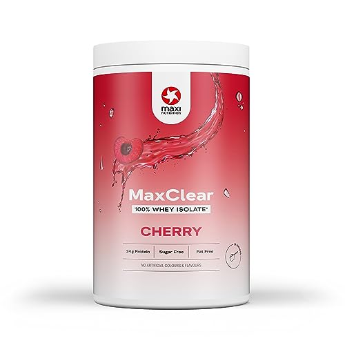 MaxiNutrition MaxClear Cherry, 100% Clear Whey Protein Isolate, 420g, Protein Pulver mit 24g Eiweiß pro Portion, erfrischend, kalorienarm, ohne künstliche Aromen