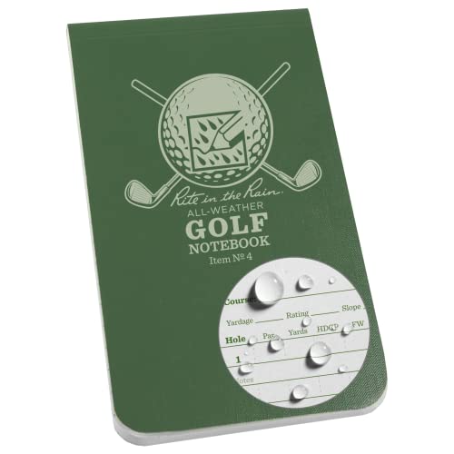 Rite in the Rain All Weather Golf Notizbuch, 8,9 x 15,2 cm, Green Field Flex, Club Yardage Book & Hole Notes (Nr. 4)