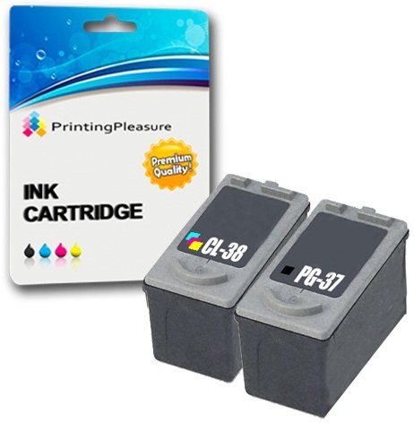 2 Druckerpatronen für Canon Pixma iP1800, iP1900, iP2500, iP2600, MP140, MP190, MP210, MP220, MP470, MX300, MX310 | kompatibel zu PG-37 (PG37), CL-38 (CL38)