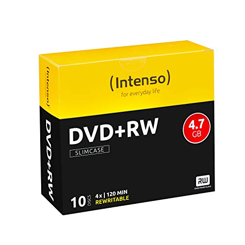 Intenso DVD+RW Rohlinge, Rewritable, 4,7GB, 4x Speed, 10er Slim Case