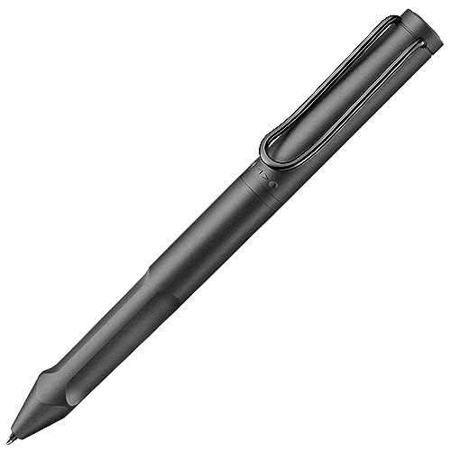 LAMY safari twin pen all black EMR Stylus 2-in-1 Kugelschreiber in der Farbe Schwarz für den flexiblen Einsatz auf digitalen und analogen Medien - Spitze für glatte Oberflächen
