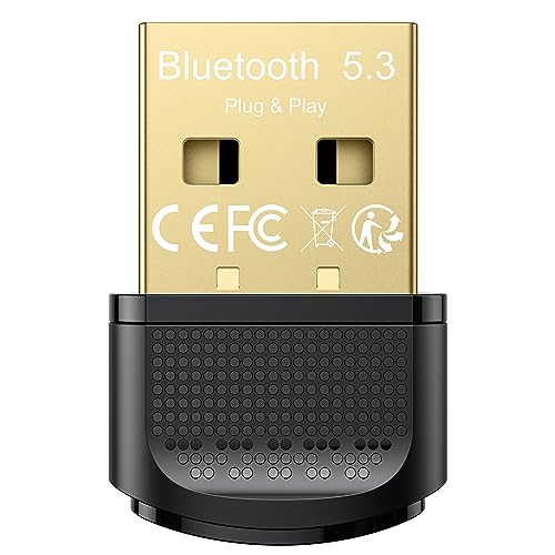 Maxuni Bluetooth Adapter, Bluetooth USB Dongle 5.3, Langstrecken Netzwerkadapter Stick für PC, Laptop, Desktop, Headset, Lautsprecher, Tastatur, Kopfhörer, Maus, Windows 10/11/8.1/7