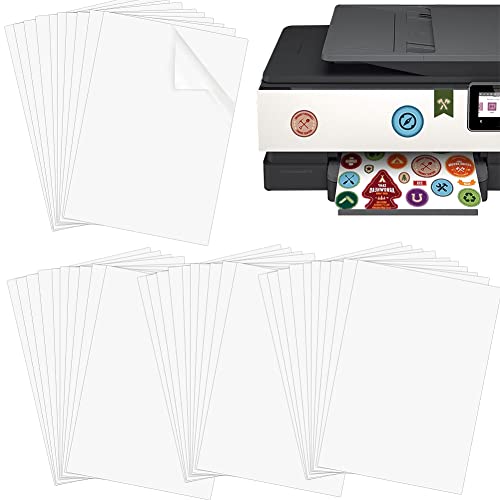 skytowards 40 Blatt Bedruckbare Klebefolie A4 Aufkleber Druckerpapier Klebeetiketten Selbstklebende Vinylfolie Bedrucken Selbstklebefolie Folienetiketten Vinyl Sticker Paper für Tintenstrahldrucker